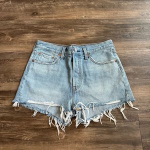 Levi’s distressed jean shorts